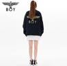 BOY LONDON【黃金法則】秋季男女同款外套刺繡連帽開衫衛(wèi)衣N06901 黑色 S 曬單實(shí)拍圖