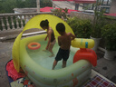 COLORFUN游泳池家用大型戶外兒童戲水池夏季遮陽寶寶嬰兒游泳桶浴缸滑滑梯 曬單實拍圖