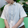 無(wú)印良品（MUJI）女式 棉漢麻短袖襯衫 女士襯衣內(nèi)搭上衣 25年夏季女裝 BCD90C5S 象牙色 M (160/84A) 曬單實(shí)拍圖