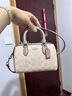 蔻馳（COACH）【官方授權(quán)店】女士手提單肩斜挎包波士頓包PVC配皮送女友禮物 CW330SVXCU豆沙粉 曬單實拍圖