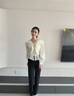 伊婭莎職業(yè)西褲男女高端商務(wù)西裝褲顯瘦彈性正裝褲銀行免燙上班工作褲子 黑色女褲 L 曬單實拍圖