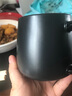 無泥（WUNI）歐式黑色磨砂咖啡杯陶瓷啞光馬克杯子帶勺家用大容量居家喝水杯 黑銀-天籟杯 單杯 曬單實(shí)拍圖