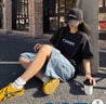 駱駝（CAMEL）夏日T恤男女微寬松圓領(lǐng)短袖冰感上衣 C35BAXLN050 幻影黑 L 曬單實(shí)拍圖