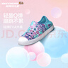 Skechers斯凱奇童鞋女童洞洞鞋沙灘鞋夏季一腳套印花透氣兒童涼鞋302114L 【彩虹】青綠色/多彩色/TQMT 37 曬單實(shí)拍圖