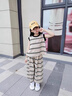 FIDQIOG國(guó)際大牌女童夏季闊腿褲套裝2025新款女大童洋氣條紋背心裙褲兩件 兩件套 160cm 均碼 曬單實(shí)拍圖