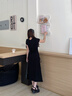 卓詩尼軟底厚底涼鞋女鞋舒適外穿2025新款夏季女士一字帶增高運動松糕鞋 黑色 35 曬單實拍圖