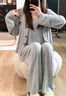 俞兆林（YUZHAOLIN）2025年莫代爾月子服三件套夏季孕婦吸汗透氣哺乳甜美睡衣套裝 A02-36075 XXL碼(140-160斤) 曬單實(shí)拍圖