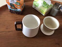 WCZ日本萬象泡茶杯陶瓷帶蓋茶水分離辦公室馬克杯過濾杯公職人員 萬象-黑胡桃把泡茶杯(磨砂禪白)+黑胡桃杯墊 200mL(含)-400mL(含) 曬單實拍圖