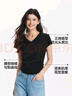 森馬（Semir）短袖t恤女短款修身圓領(lǐng)內(nèi)搭25夏涼感收腰V領(lǐng)上衣辣妹109325100006 曬單實(shí)拍圖