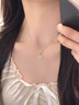 DRIG銀項鏈女生日禮物精致2025新款平安扣送女友老婆媽媽輕奢小眾 三生有杏玉髓平安扣【品牌禮盒】 曬單實(shí)拍圖