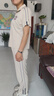 啄木鳥(niǎo)冰絲薄款運(yùn)動(dòng)套裝女夏季2025新款洋氣上檔次休閑時(shí)尚兩件套 米白色短袖兩件套  2XL 120-130斤 曬單實(shí)拍圖