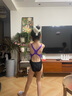 英發(fā)（YINGFA）競速泳衣女士女孩中大童連體三角專(zhuān)業(yè)訓練泳裝兒童比賽競技游泳裝 976-1（條紋拼接，專(zhuān)業(yè)訓練） XS 身高125-135cm/體重15-25kg 曬單實(shí)拍圖