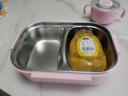 旗豐兒童小學(xué)生飯盒上學(xué)專用316食品級不銹鋼一1-3年級分格餐盒可愛風(fēng) 小號粉2格1L+筷勺+湯碗+保溫袋 曬單實拍圖