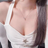 萬(wàn)禮福s925純銀項(xiàng)鏈一朵玫瑰花項(xiàng)鏈女輕奢小眾時(shí)尚簡(jiǎn)約氣質(zhì)感鎖骨鏈 DY715白金色(配十字鏈) 925銀 曬單實(shí)拍圖