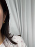 六福珠寶七夕禮物 囍愛系列足金小杏運黃金耳環(huán)銀杏葉耳飾 計價 約2.51克 曬單實拍圖
