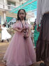 乖奇奇（ALERTCHYCHY）女童主持人演出服兒童公主裙生日鋼琴表演花童婚紗小孩連衣裙夏季 粉色長款 130 曬單實(shí)拍圖