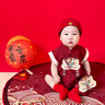 G.DUCKKIDS小黃鴨一周歲禮服男寶寶抓周衣服國風(fēng)百天百日宴滿月嬰兒衣服夏季 紅色+香囊 73cm 73碼3-7月建議寶寶6-8公斤 曬單實(shí)拍圖