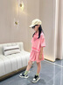 G.DUCKKIDS小黃鴨童裝親子裝母女款夏季2025新款女童發(fā)泡愛(ài)心polo衫短褲套裝 粉色 170 M碼 曬單實(shí)拍圖