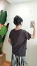 安之伴【巨好睡】情侶睡衣夏季涼感彈彈棉愛心印花休閑寬松男女家居服 鯨灰 女 XL 曬單實拍圖