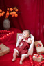G.DUCKKIDS小黃鴨嬰兒衣服夏季新生兒連體衣滿月百日抓周男女寶寶周歲禮服裝 25272款 紅色 66cm 3-6個月(建議寶寶10-13斤) 曬單實拍圖