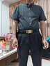 皮爾卡丹短袖T恤男士夏季新款彈力抗皺冰絲輕奢條紋商舒適透氣修身上衣男 黑細(xì)條 M 曬單實(shí)拍圖