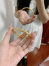中國(guó)珠寶滿(mǎn)天星黃金手鐲女素圈足金鐲子手環(huán)金飾七夕情人節(jié)禮物送女友老婆 足金滿(mǎn)天星手鐲+品牌禮盒 金重約15g 曬單實(shí)拍圖