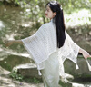 多菲尼森披肩圍巾復(fù)古旗袍披肩民族風(fēng)度假針織開(kāi)衫防曬薄款小披肩外搭蕾絲 旗袍披肩針織流蘇開(kāi)衫（白色） 曬單實(shí)拍圖