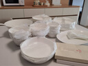 松發(fā)瓷器28頭福盈百川骨瓷餐具浮雕釉下彩家用碗碟套裝喬遷送禮碗盤 福盈百川 58頭 曬單實(shí)拍圖