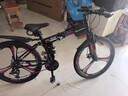 鳳凰（Phoenix）折疊山地自行車(chē)成年人大學(xué)生青少年雙減震碟剎越野軟尾變速通勤 可折疊-黑紅色-三刀輪 26寸 適合160CM-185CM 30速旗艦版-微展/藍圖變速 曬單實(shí)拍圖