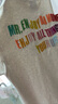 MEDM美式嘻哈彩虹字體刺繡短袖T恤男夏季潮牌高街休閑五分袖體恤 雪花灰（現(xiàn)貨） S 曬單實(shí)拍圖