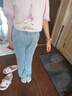 多妙屋女童褲子春夏新款兒童天絲牛仔休閑褲中大童薄喇叭褲洋氣春裝童裝 牛仔藍(lán) 160 曬單實(shí)拍圖