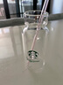 星巴克杯子便攜夏日搖搖杯玻璃杯咖啡杯牛奶杯耐熱杯玻璃瓶 透明400ml 曬單實(shí)拍圖