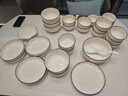 冠樸景德鎮(zhèn)碗碟套裝家用碗具整套陶瓷餐具碗盤喬遷簡約碗筷盤子碗組合 玉白描棕10人食(湯碗配置) 45件套 曬單實(shí)拍圖
