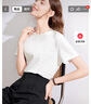百圖betu女裝春夏新款T恤簡約圓領(lǐng)針織T恤舒適百搭短袖女2403T12 白色 M 曬單實(shí)拍圖