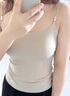【免穿文胸】冰絲細吊帶背心女夏季內搭2025春夏上衣山花茶打底衫 米棕色 M （80-100斤） 曬單實(shí)拍圖