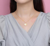 老廟純銀國潮福牌套鏈S925銀鑲貝母女國潮古法銀飾情人節(jié)送女友送媽媽 項鏈/約2.8g 曬單實拍圖