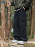 頂峰保羅（Dingfengbaoluo）戶外沖鋒褲子男春夏季山系休閑寬松工裝直筒長褲子29018黑色L 曬單實(shí)拍圖