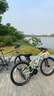 迪卡儂EXPL50山地自行車ST100碟剎鋁合金車架成人休閑通勤自行車 草綠色S碼【適合身高155-164cm】 27.5英寸 21速 曬單實(shí)拍圖