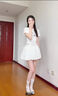 九寸陽(yáng)光半身裙女蝴蝶結花苞裙白色夏季甜美風(fēng)設計感小眾高腰a字蛋糕短裙 白色 M （推薦體重96-110斤） 曬單實(shí)拍圖
