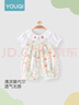 優(yōu)奇女寶寶連體衣夏季薄款莫代爾嬰兒衣服女童短袖爬爬服可愛(ài)哈衣裙子 曬單實(shí)拍圖