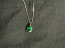timebetter深綠色銀項鏈女小眾高級輕奢顯白精致水滴鎖骨鏈刻字生日禮物 深綠色銀項鏈/主石尺寸約8*12mm 默認1 曬單實(shí)拍圖