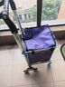 購(gòu)物車買菜車小拉車手拉車爬樓折疊便攜家用推車?yán)瓧U老人上樓梯 雙把手8輪（紫色） 曬單實(shí)拍圖