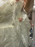 織迷（weave infatuations）生日公主月光裙前短后長拖尾蝴蝶結(jié)玫瑰花連衣裙 白杏 L 曬單實(shí)拍圖