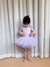 南瓜精靈兒童舞蹈服女童夏季練功衣幼兒女孩短袖芭蕾舞裙女中國(guó)舞跳舞服裝 淺紫色 105 (建議105-110cm 22-25斤) 曬單實(shí)拍圖