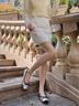 妙麗（Millies）品牌輕奢平底單鞋女2025夏季新款船鞋仙女風(fēng)瓢鞋防滑一腳蹬孕婦鞋 銀色 37 曬單實拍圖