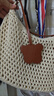 橙央大容量編織包包女包2025新款夏時(shí)尚棉線(xiàn)斜挎托特包海邊度假沙灘包 拉鏈款編織包【米白色帶掛件】 曬單實(shí)拍圖