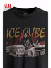 H&M【Ice Cube】男裝女裝T恤2025夏新款印花搖滾美式短袖1159823 黑色/Ice Cube M 175/100 曬單實(shí)拍圖