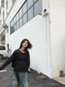 7家優(yōu)品港風復古牛仔褲男水洗做舊扎染涂鴉彎刀微喇褲子潮牌破洞拖地長褲 WKXS-K1115藍色 XL 曬單實拍圖