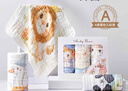 愛貝迪拉（AIBEDILA）嬰兒小方巾新生兒軟口水巾寶寶專用洗臉巾兒童用品紗布毛巾小手帕 3條禮盒裝【小熊+小象+萌獅】 曬單實拍圖