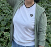 珂萊蒂爾【風(fēng)雅新舒】2025夏季短袖羊毛針織衫女圓領(lǐng)花朵裝飾上衣 淡橙黃 2XL 曬單實(shí)拍圖